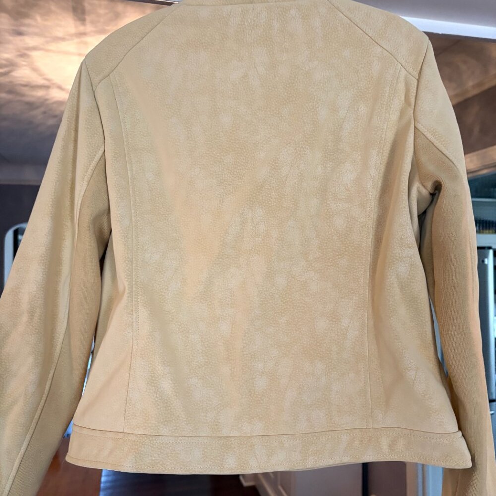 NWT Desigual Faux Leather Mustard Moto Jacket. Size XL - Picture 11 of 14